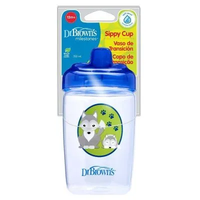 Gertuvė Dr. Brown's kietu snapeliu (nuo 12 mėn.) 350ml, mėlyna