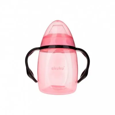 Akuku neišsiliejanti gertuvė, 280 ml su dviem rankenėlėmis, A0429-PINK - Vaikiškos gertuvės