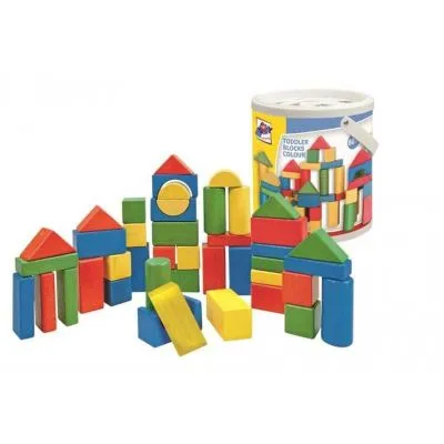 Spalvotos medinės kaladėlės (50 vnt., 2,5 cm)