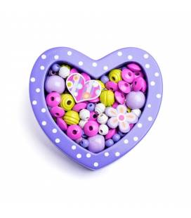 Mini karoliukų rinkinys "Violetinė širdelė"