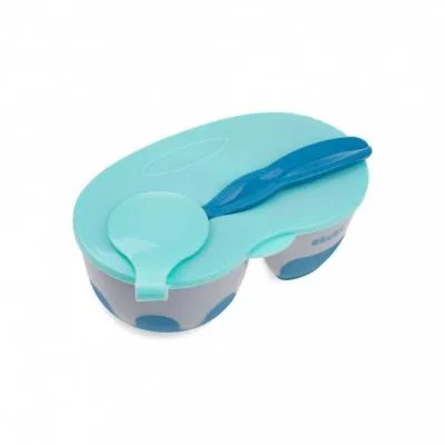 AKUKU 2 dalių dubenėlis su šaukšteliu, A0303-GREY/BLUE - Maisto laikymo indeliai ir įrankiai