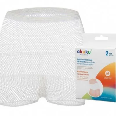 Akuku daugkartinės tinklinės kelnaitės po gimdymo, dydis - XL, 2 vnt. А0235 - Vienkartinės kelnaitės, įklotai