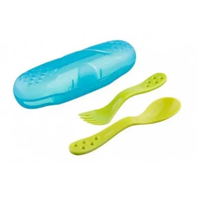 Akuku stalo įrankiai su dėžute BLUE/GREEN, A0305 - Maisto laikymo indeliai ir įrankiai