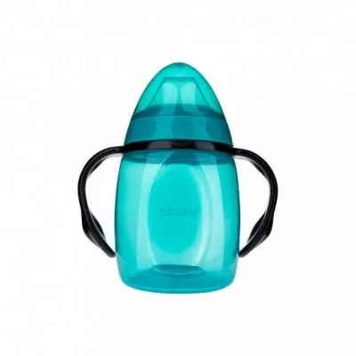 Akuku neišsiliejanti gertuvė, 280 ml su dviem rankenėlėmis, A0366-TURQUOISE - Vaikiškos gertuvės