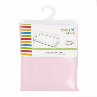 CebaBaby paklodė su guma Jersey , Rožinė 120x60 cm