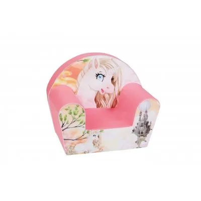 Rožinis minkštas fotelis - "Ponis"