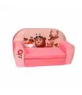 Minkšta vaikiška rožinė sofa - "Miško gyventojai"