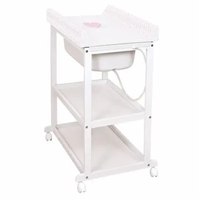 Ceba baby vystymo stalas ,,Laura" širdelės, baltas – medinis, W-650-055-007