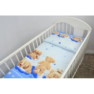 Ankras 2 dalių patalynės užvalkalų komplektas "Funny Bear", Mėlyna