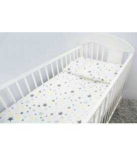 135/100 cm. Ankras 2 dalių patalynės užvalkalų komplektas "Stars", Pilka
