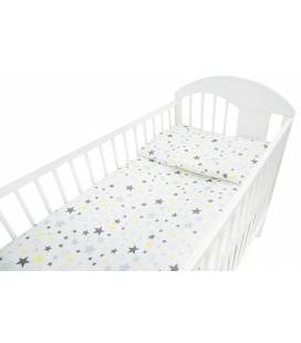 120/90 cm. Ankras 2 dalių patalynės užvalkalų komplektas "Stars", Pilka
