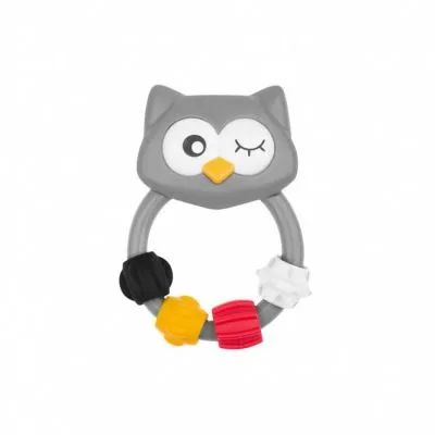 Akuku barškutis nuo 4 mėn. - Pelėda, A0421-GREY - Barškučiai