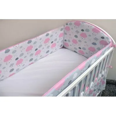 Ankras 360 CM. apsaugėlės lovytei "DEBESĖLIAI", Rožinė