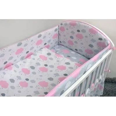 135/100 CM. ANKRAS 2 DALIŲ PATALYNĖS UŽVALKALŲ KOMPLEKTAS "DEBESĖLIAI", ROŽINĖ