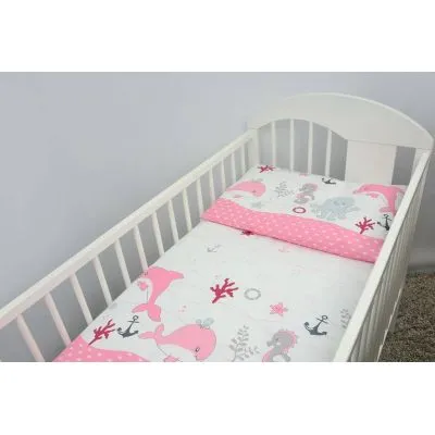 135/100 cm. Ankras 2 dalių patalynės užvalkalų komplektas "Vandenynas", Rožinė