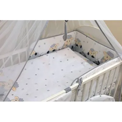 135/100 cm. Ankras 2 dalių patalynės užvalkalų komplektas "Avytė", Pilka