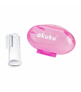 Akuku silikoninis dantų šepetėlis su dėžute, A0265-PINK