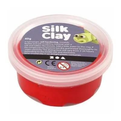 Šilkinis modelinas - raudona spalva, 40 gr
