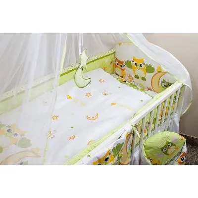 Ankras 360 cm. apsaugėlės lovytei "Papūga", Žalia