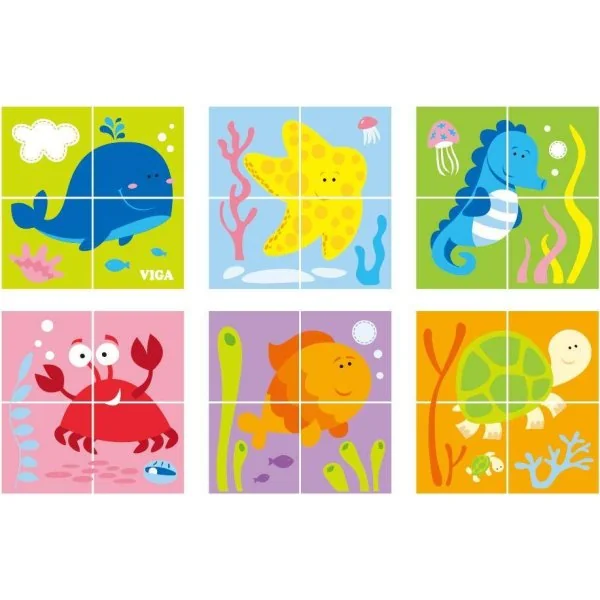 Koka klucīšu puzle Viga, Jūras iemītnieki