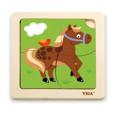Viga medinė dėlionė "Arkliukas", 51312 - Dėlionės