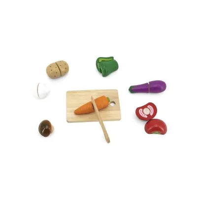 Medinis pjaustymo rinkinys Viga "Daržovės", 44540 - Virtuvės reikmenys ir maistas