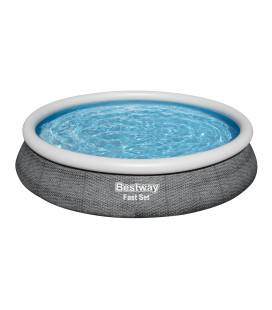 Bestway Fast Set pripučiamas baseinas su filtro siurbliu, Pilka, 4,57m x 84cm