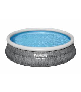 Bestway Fast Set pripučiamas baseinas su filtro siurbliu, Pilka, 4,57 m x 1,07 m, 57372
