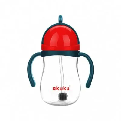 Neišsiliejantis mokomasis puodelis 280 ml su dviem rankenėlėmis