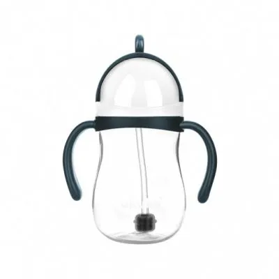 Akuku neišsiliejantis mokomasis puodelis 280 ml su dviem rankenėlėmis ir svareliu, blue/red, A0166 - Vaikiškos gertuvės