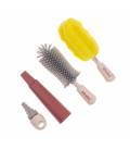 Akuku buteliukų, puodelių ir žindukų silikoninis šepetys su kempine, beige/pink, A0512
