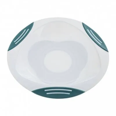 Akuku dubenėlis limpančiu dugnu ir neslystančiais kraštais, white/turq, A0524 - Maisto laikymo indeliai ir įrankiai