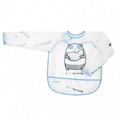 Akuku kūdikio seilinukas ilgomis rankovėmis su užsegimu ir kišenėle, Badger, A0517 - Seilinukai ir kaklaskarės