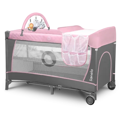 Maniežinė lovytė Lionelo Flower 2in1, Flamingo