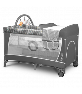Maniežinė lovytė Lionelo Flower 2in1, Grey Scandi