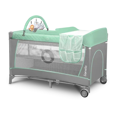 Maniežinė lovytė Lionelo Flower 2in1, Turquoise