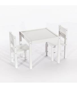 Drewex staliukas ir 2 kėdės, balta
