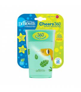 DR. BROWN'S 300 ml gertuvė "CHEERS DECO", 12+ mėn., žalia