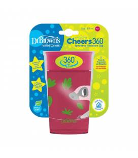 DR. BROWN'S 300 ml gertuvė "CHEERS DECO", 12+ mėn., raudona