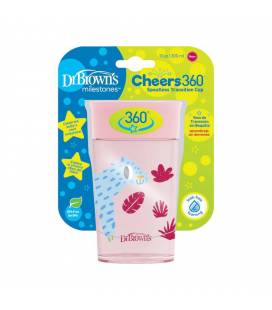 DR. BROWN'S 300 ml gertuvė "CHEERS DECO", 12+ mėn., rožinė