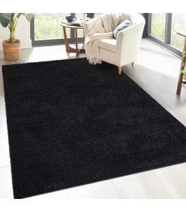 Trumpesnio plauko vaikiškas kilimas "Shaggy uni", black 130x190 cm.