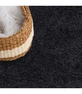Trumpesnio plauko vaikiškas kilimas "Shaggy uni", black 130x190 cm.