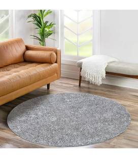 Trumpesnio plauko apvalus kilimas "City Shaggy", grey 120x120 cm.