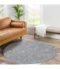 Trumpesnio plauko apvalus kilimas "City Shaggy", grey 120x120 cm.