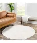 Trumpesnio plauko apvalus kilimas "City Shaggy", cream 200x200 cm.