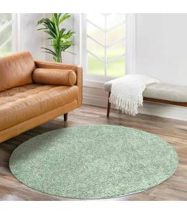 Trumpesnio plauko apvalus kilimas "City Shaggy", green 120x120 cm.