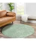 Trumpesnio plauko apvalus kilimas "City Shaggy", green 120x120 cm.
