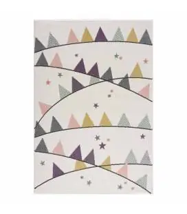 Kreminės spalvos kilimas - "Trikampėliai" 80 x 150cm