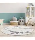 Krēmkrāsas paklājs - "Trijstūrīši" 120 x 120cm apaļš