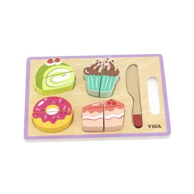 Viga medinis pjaustomų desertų rinkinys 44639 - Virtuvės reikmenys ir maistas